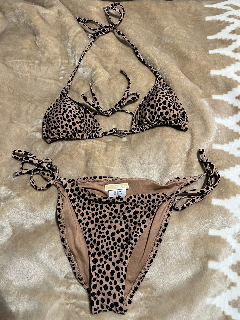 Michael Kors Brown and Black Leopard Print Bikini